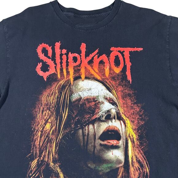Retro Slipknot Blindfold Face Double Sided Graphic T-Shirt - Picture 2 of 4